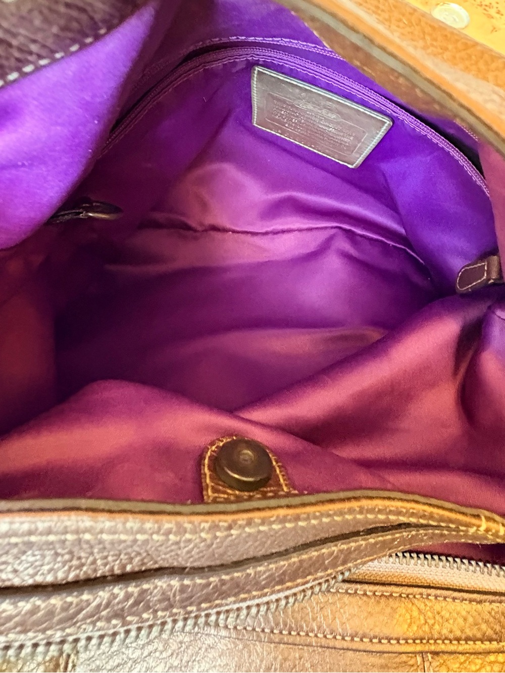 Coach Madison Brown Pebbled Leather Shoulder Bag - Picture 6 of 8